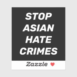 Arrêter les crimes de haine en Asie, Sticker noir 