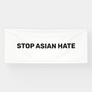 Arrêtez la haine asiatique, bannière en noir bla