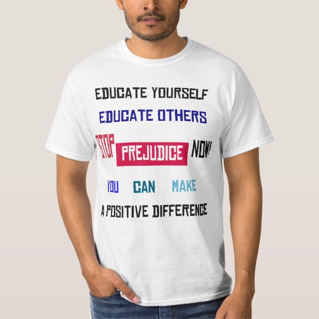 Arrêtez le T-shirt léger marqué par préjudice (Devant)