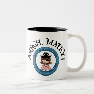 Arrgh kameradschaftliche Piraten-Mädchen-Tasse Zweifarbige Tasse