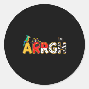 Arrgh Piraten Halloween Kinderkostüm Kürbis Streic Runder Aufkleber