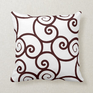 arrière - plan blanc Brown et coussin motif abstra