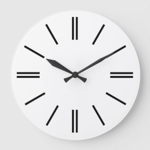 Arrière - plan blanc Noir lignes Horloge murale