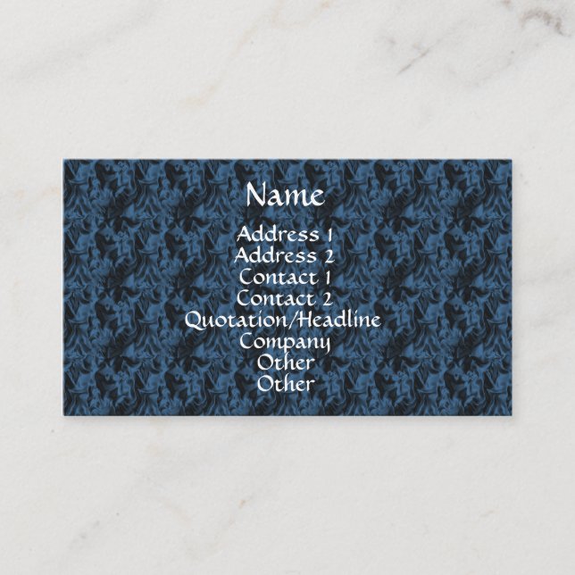 Arrière - plan Bleu Satin Élégant Carte de visite (Devant)