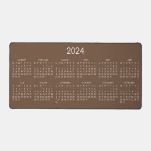 arrière - plan couleur Brown du calendrier 2024
