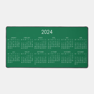 arrière - plan couleur verte du calendrier 2024