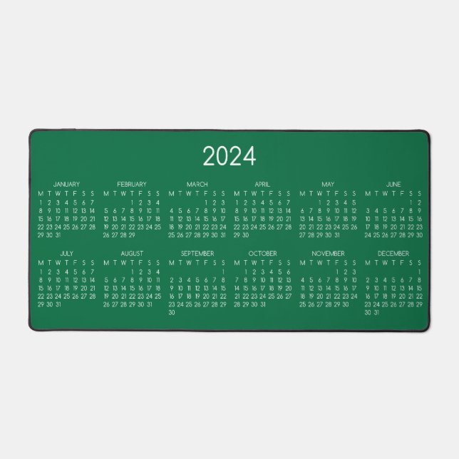 arrière - plan couleur verte du calendrier 2024 (Recto)