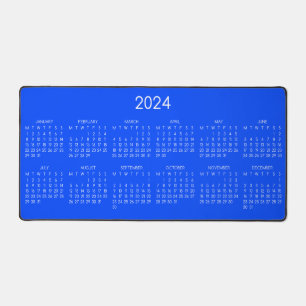 arrière - plan de couleur bleue du calendrier 2024