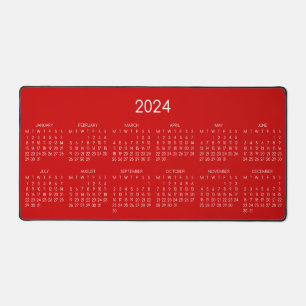 arrière - plan de couleur rouge du calendrier 2024