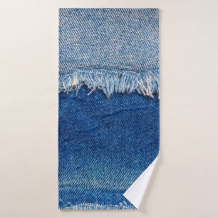 Arrière - plan de jeans Denim. Tissu denim déchiré
