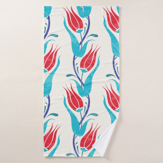 Arrière - plan de tulipes. Motif turc traditionnel (Serviette de bain)