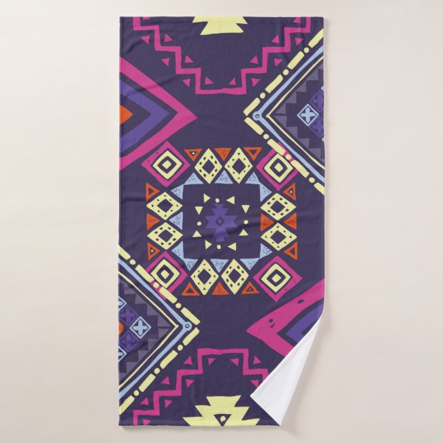 Arrière - plan géométrique tribal, primitif. (Serviette de bain)