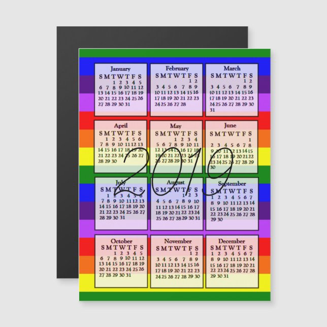 Arrière - plan Magnet Rainbow 2019 (Devant / Derrière)