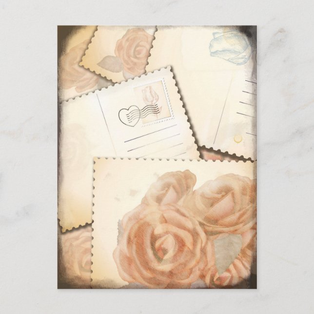 Arrière - plan romantique rétro, carte postale (Devant)