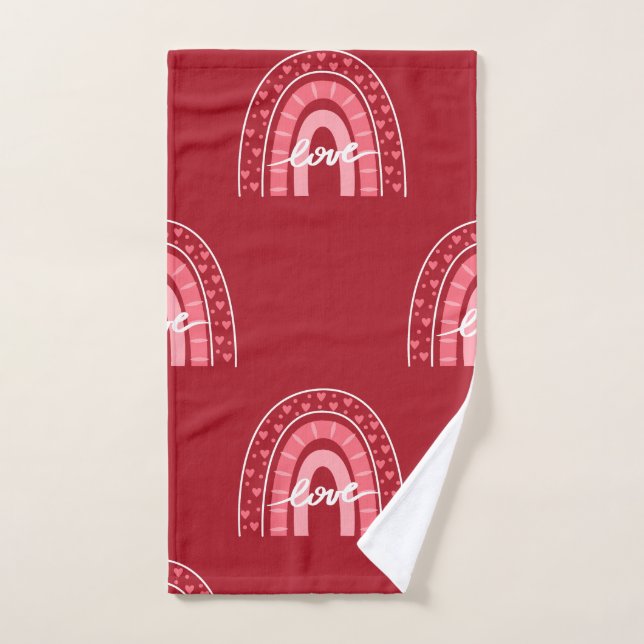Arrière - plan Valentin avec amour des coeurs (Serviette à main)