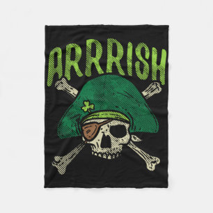 Arrish Irischer Piratenschädel Leprechaun St Patri Fleecedecke
