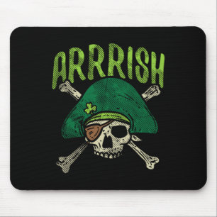 Arrish Irischer Piratenschädel Leprechaun St Patri Mousepad