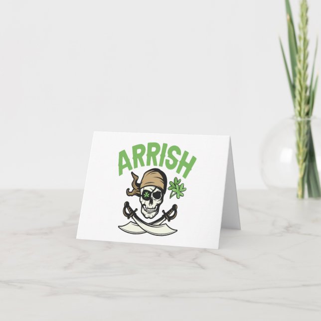 Arrish Irish Pirate Funny St Patrick's Day Geschen Dankeskarte (Vorderseite)