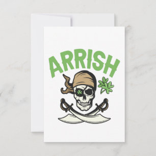 Arrish Irish Pirate Funny St Patrick's Day Geschen Dankeskarte