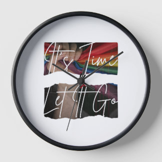 Arrondi Acrylique Horloge murale Il est temps just