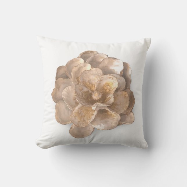 Arrondi Coussin Oyster Shell Blossom Blanc et Or (Recto)