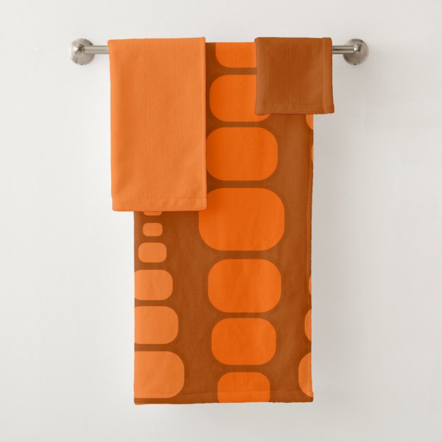 Arrondi Orange Rectangles Ensemble de serviettes d (En situation)