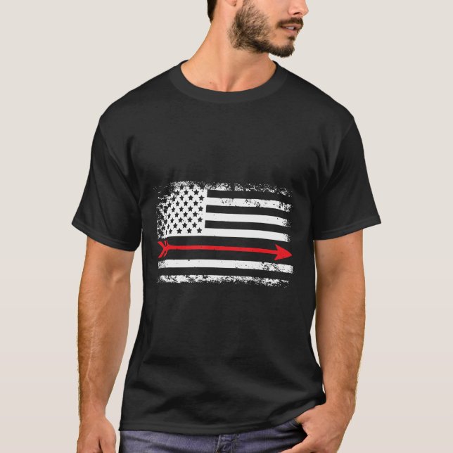 Arrow American Flag Archery Lover Bow Junting Gift T-Shirt (Vorderseite)
