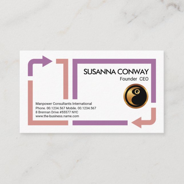 Arrow-Bewegungs-Rahmen für Manpower Staffeln Visitenkarte (Vorderseite)