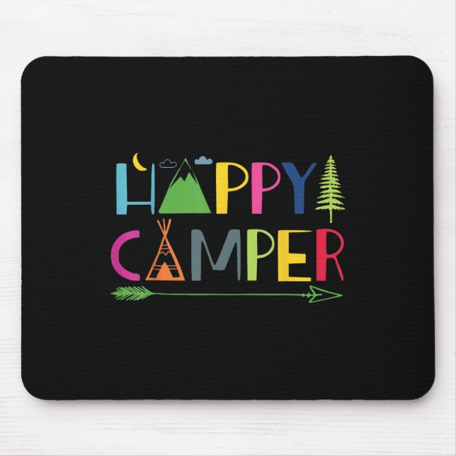 Arrow Camper Happy Summer Camp Camping Geschenk Mä Mousepad (Vorne)