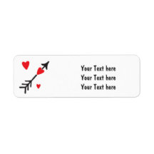 Arrow de coeur Valentine Étiquettes de adresse mig