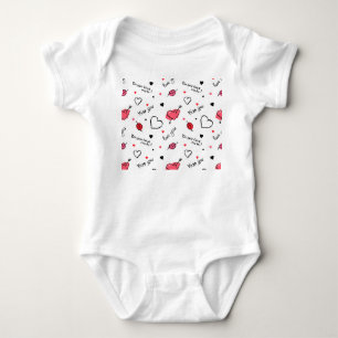 Arrow des Valentins Herz nahtlos Baby Strampler