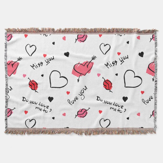 Arrow des Valentins Herz nahtlos Decke (Vorderseite)