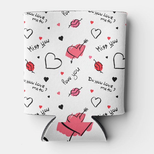 Arrow des Valentins Herz nahtlos Dosenkühler (Vorderseite)