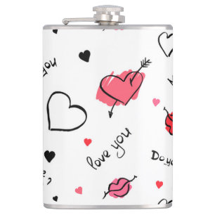 Arrow des Valentins Herz nahtlos Flachmann