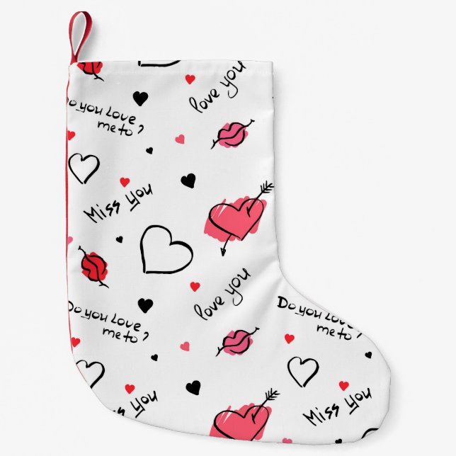 Arrow des Valentins Herz nahtlos Kleiner Weihnachtsstrumpf (Vorderseite)