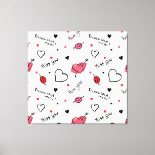 Arrow des Valentins Herz nahtlos Leinwanddruck
