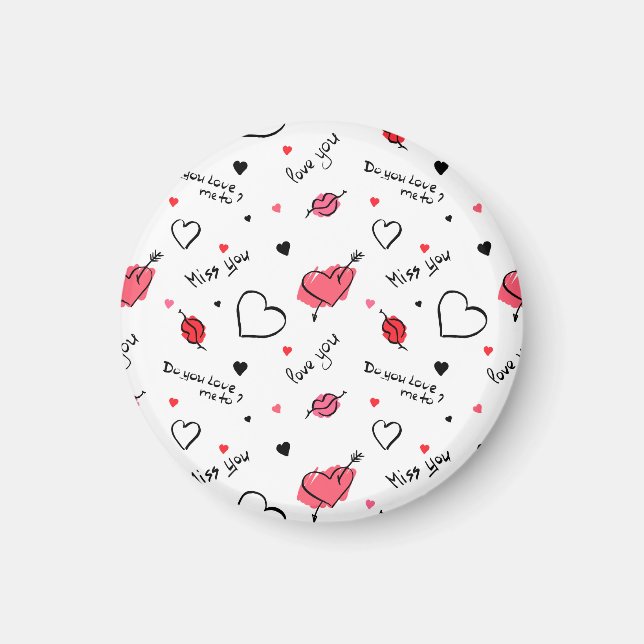 Arrow des Valentins Herz nahtlos Magnet (Vorne)
