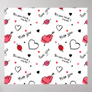 Arrow des Valentins Herz nahtlos Poster