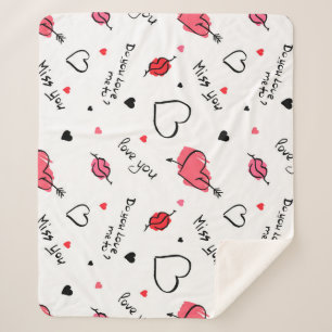 Arrow des Valentins Herz nahtlos Sherpadecke
