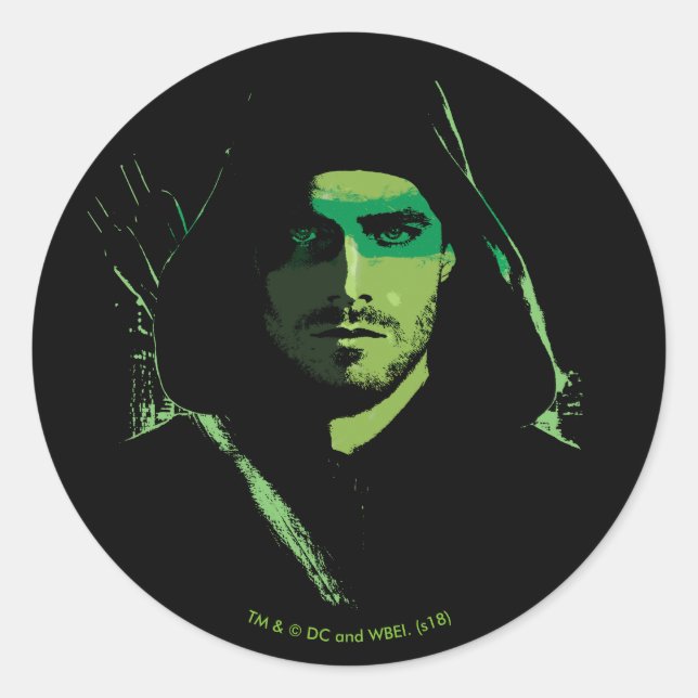 Arrow | Green Arrow Green Stylized Cutout Runder Aufkleber (Vorderseite)