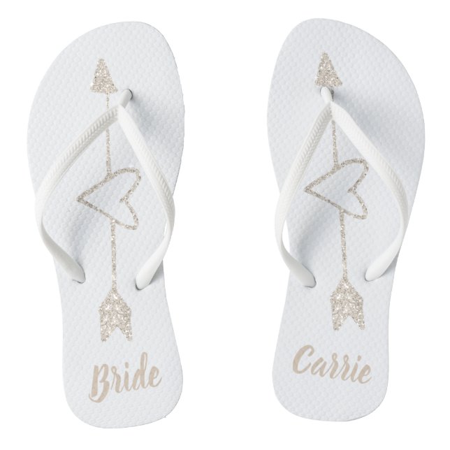 Arrow Heart Brides Wedding Flip Flops (Fußbett)