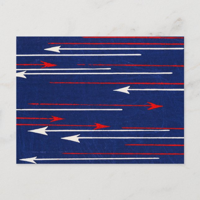 Arrow Japanisch Woodcut Textile Postkarte (Vorderseite)