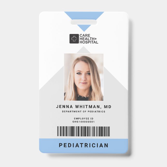 Arrow Medical Staff ID + Strichcode Vertikal Ausweis (Vorderseite)