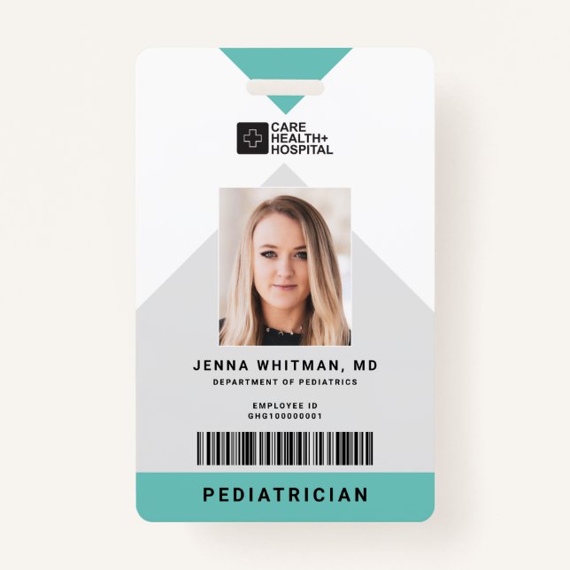 Arrow Medical Staff ID + Strichcode Vertikal Ausweis (Vorderseite)
