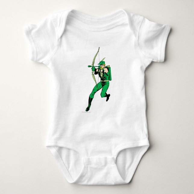 Arrow mit grüner Pfeil Baby Strampler (Vorderseite)
