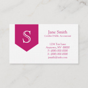 Arrow Monogram Business Card, Magenta Visitenkarte