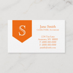 Arrow Monogram Business Card, Orange Visitenkarte