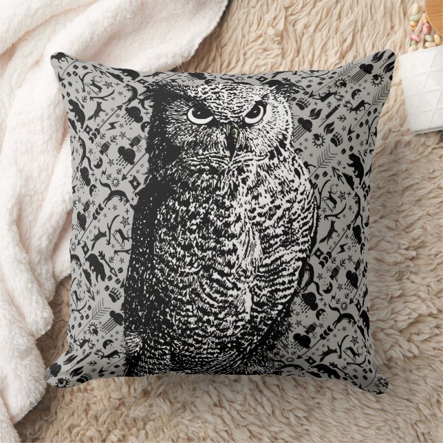 Arrow Muster New Baby Boy's Room Yellow Gray Owl Kissen (Decke)
