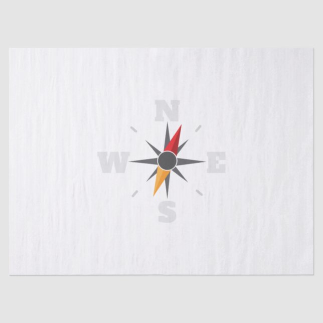 Arrow NESW Navigator Outdoor Geschenk Idee Seidenpapier (Vorderseite)