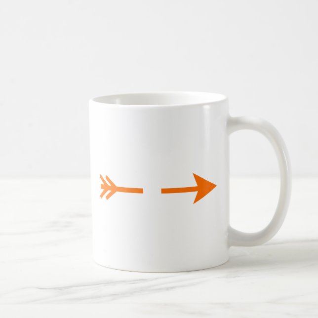 Arrow Orange zerbrochen MUSEUM Zazzle Geschenke Kaffeetasse (Rechts)